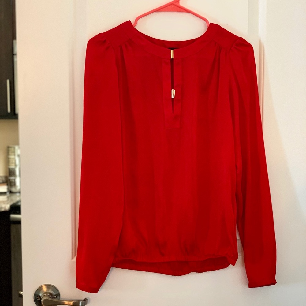 Bright Red Top Blouse The Limited Size Small Flowy